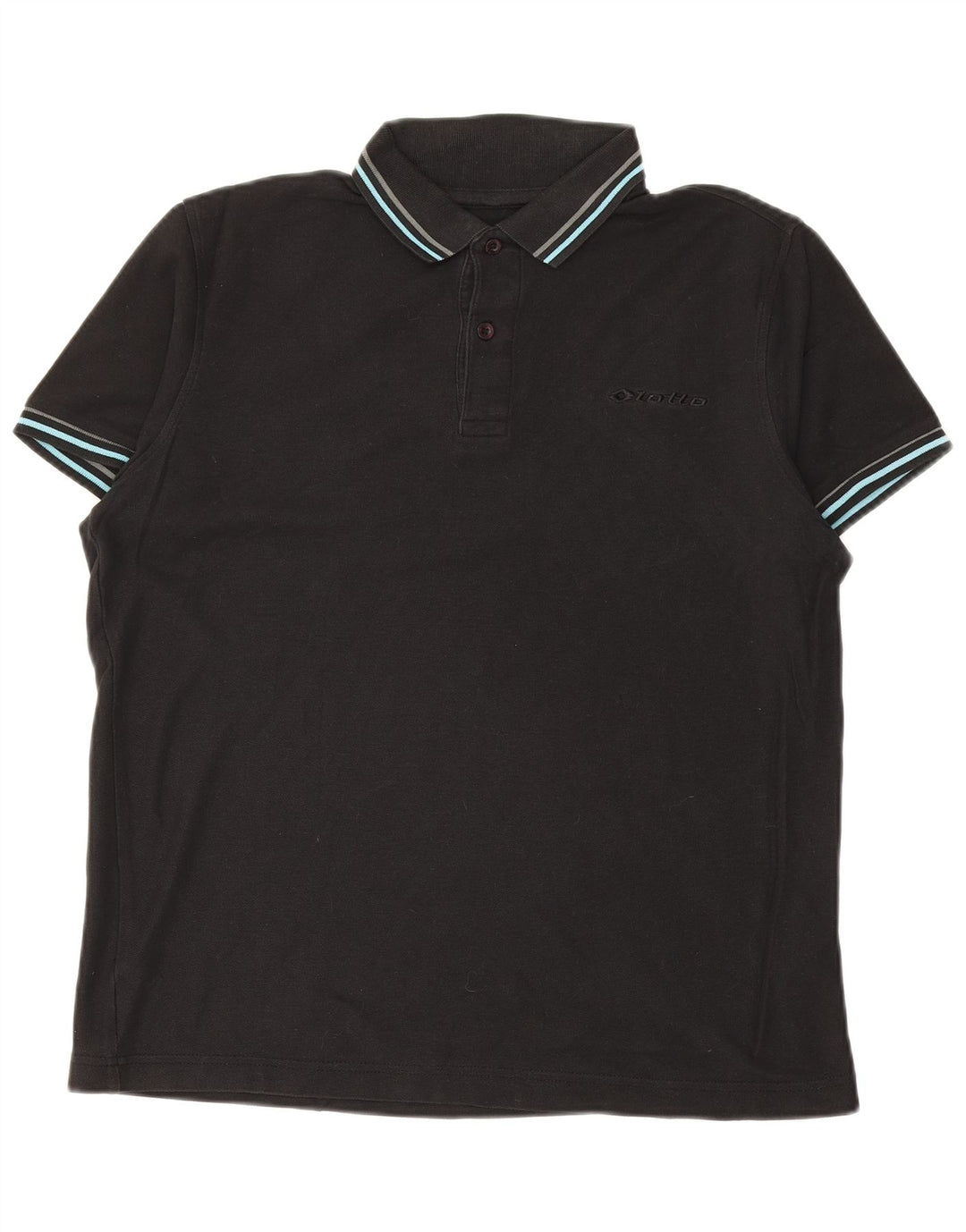 Camisa polo masculina LOTTO XS de algodão preto