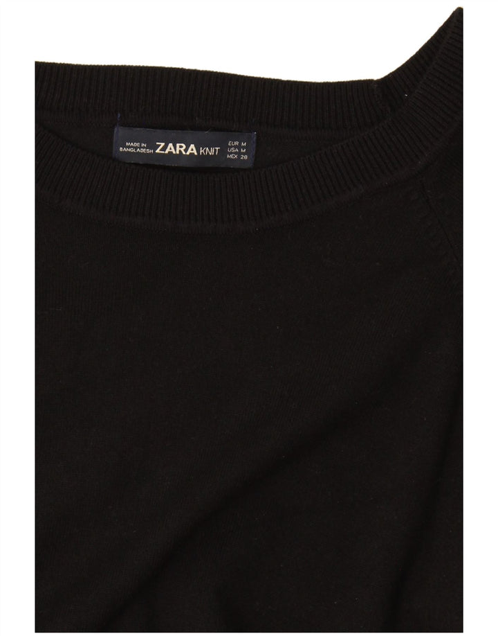 Zara Suéter feminino oversized com gola canoa Reino Unido 14 médio preto