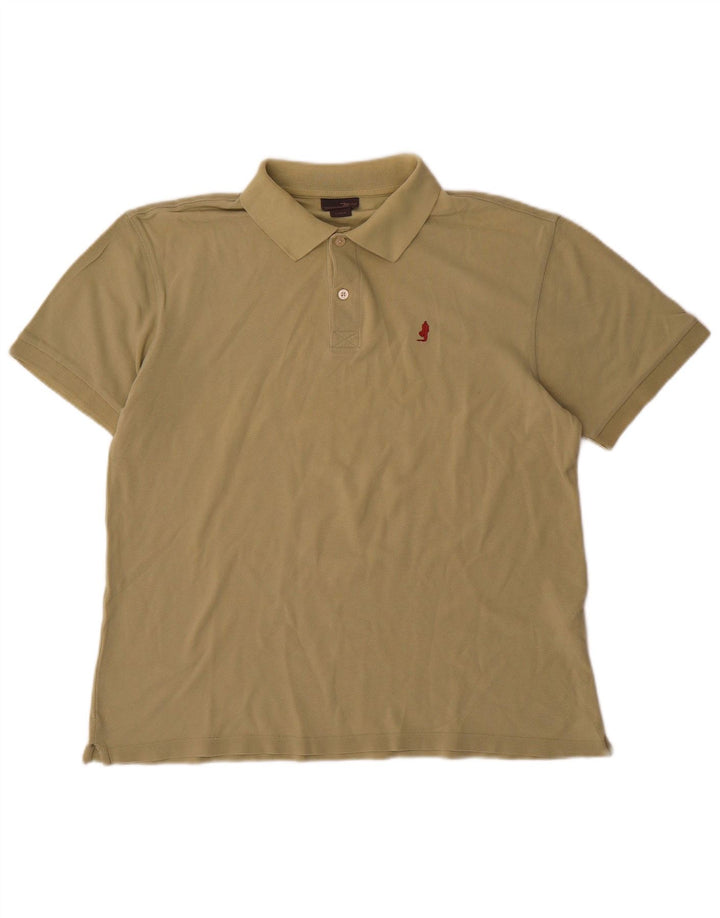 Camisa polo masculina Marlboro Classics grande algodão cáqui