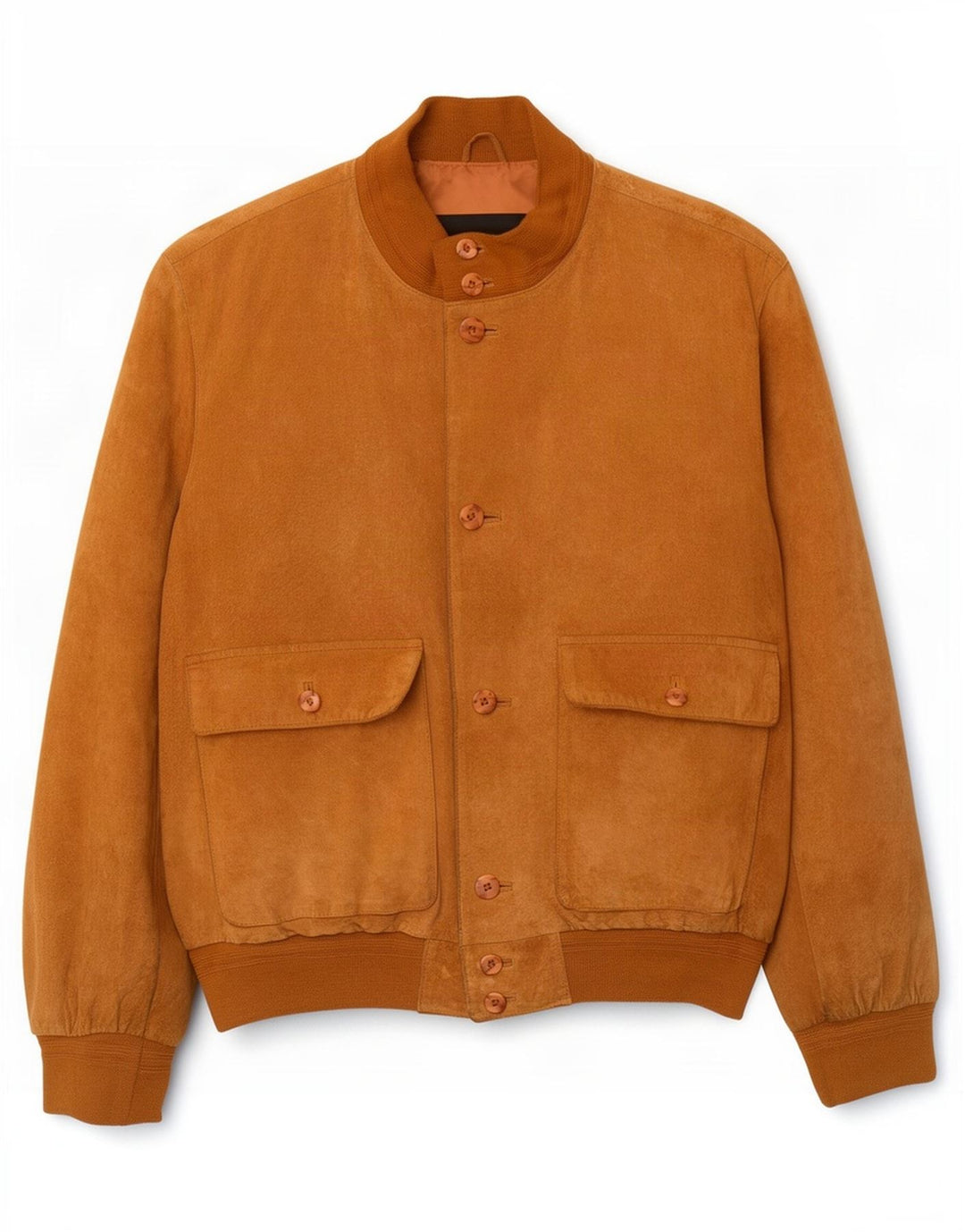 Jaqueta bomber masculina vintage de camurça IT 54 2XL couro marrom
