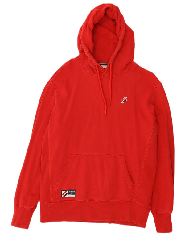 Superdry Mens Hoodie Jumper Médio Algodão Vermelho