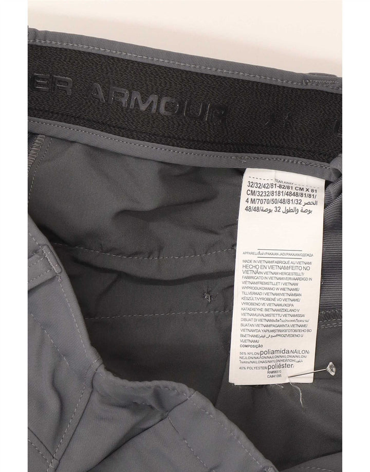 Under Armour Mens Straight Chino Calças W32 L32 Cinza Poliamida
