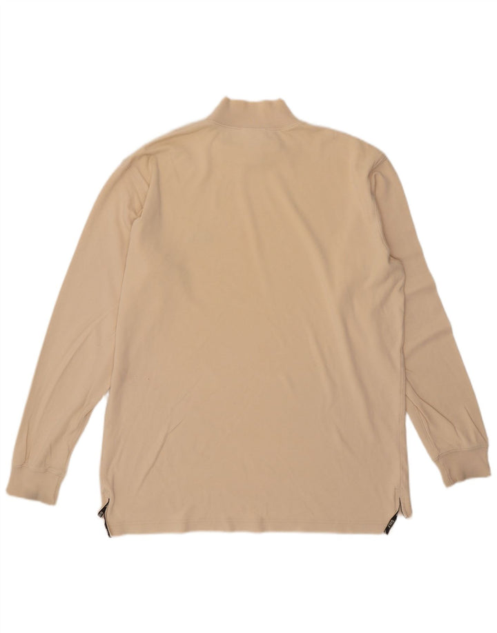 Adidas Mens Top Manga Longa UK 38/40 Algodão Bege Médio