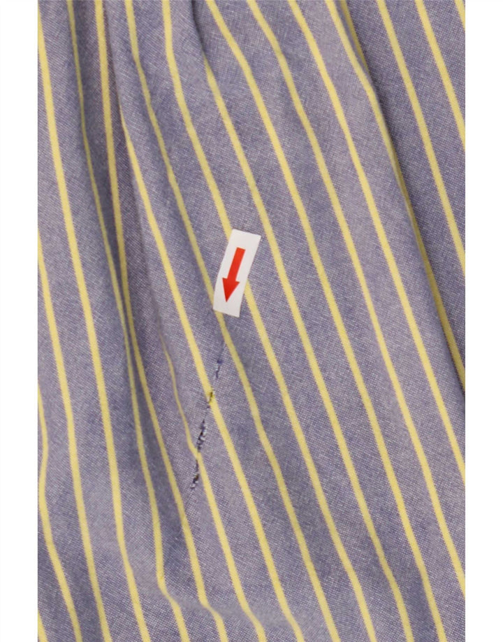 Camisa masculina Chaps de algodão listrado azul médio