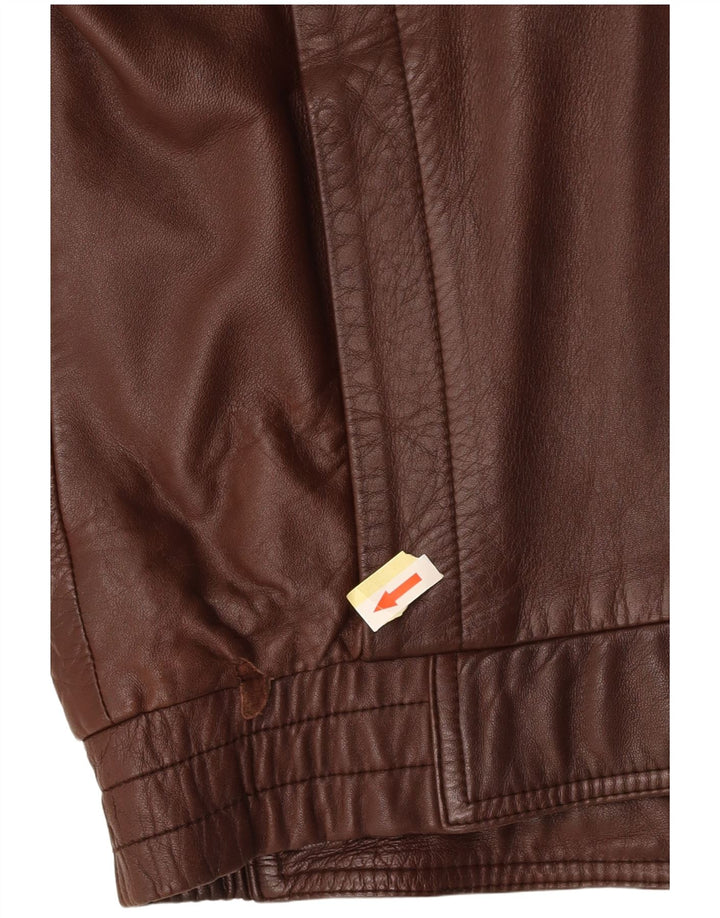 Jaqueta de couro masculina NOBLE Loose Fit EU 44 XS couro marrom