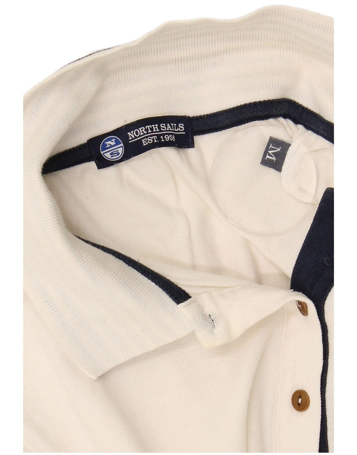 Camisa polo feminina NORTH SAILS UK 12 algodão branco médio