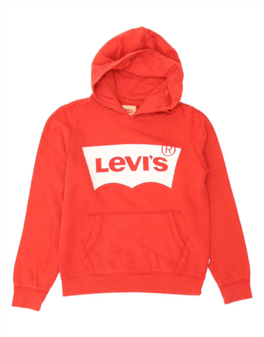 LEVI'S Boys Graphic Hoodie Jumper 13-14 Years Red Cotton Vintage Levi's and Second-Hand Levi's from Messina Hembry 