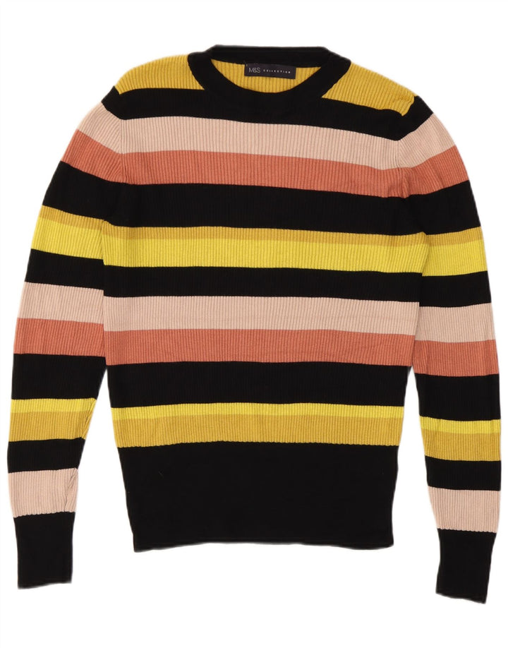 Suéter feminino Marks & Spencer com gola redonda Reino Unido 12 médio multicolorido