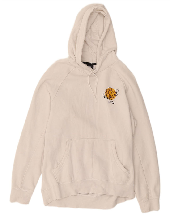 NIKE Mens Graphic Hoodie Jumper Médio Algodão Branco