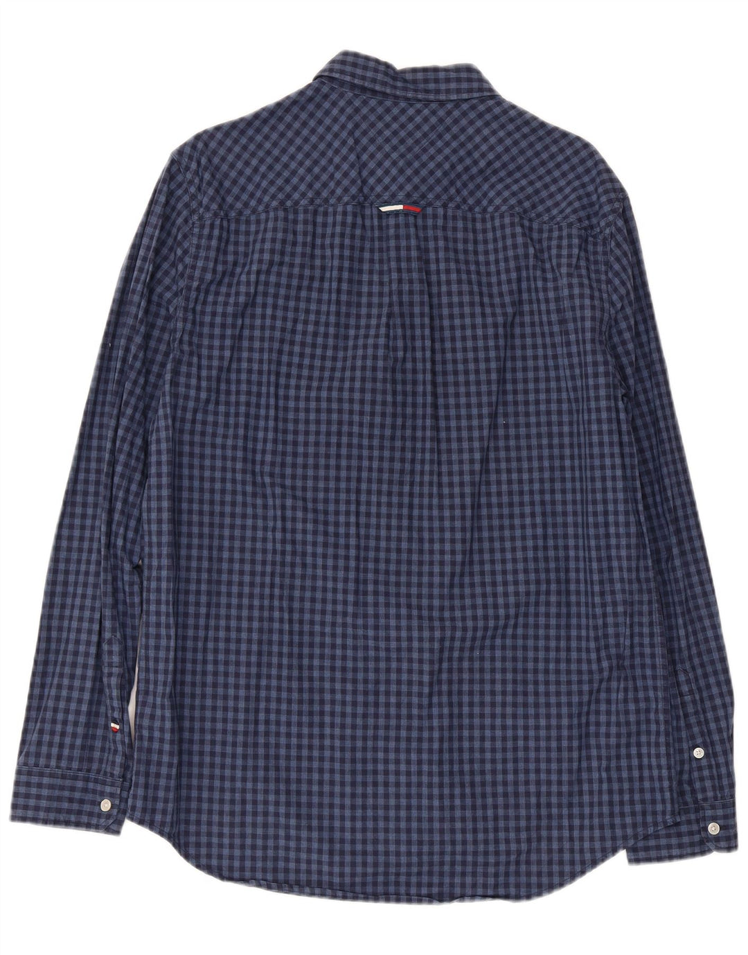 Camisa masculina Tommy Hilfiger Regular Fit grande algodão guingão azul marinho