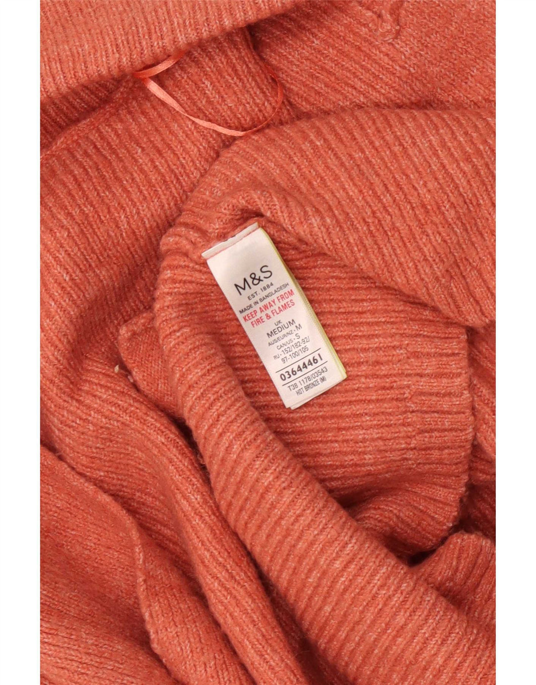 Marks & Spencer Suéter feminino Longline Open Cardigan Reino Unido 12 Médio Laranja