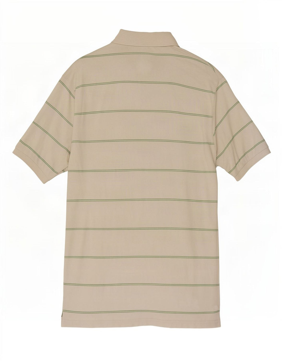 Camisa polo masculina Marks & Spencer de algodão listrado branco médio