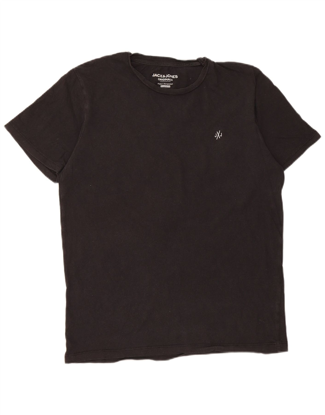 Camiseta masculina Jack & Jones Regular Fit top pequeno algodão preto