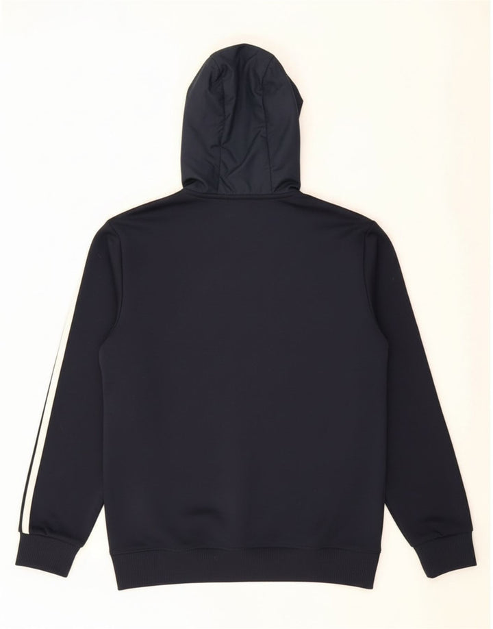 Adidas masculino zip moletom com capuz pequeno poliéster azul marinho