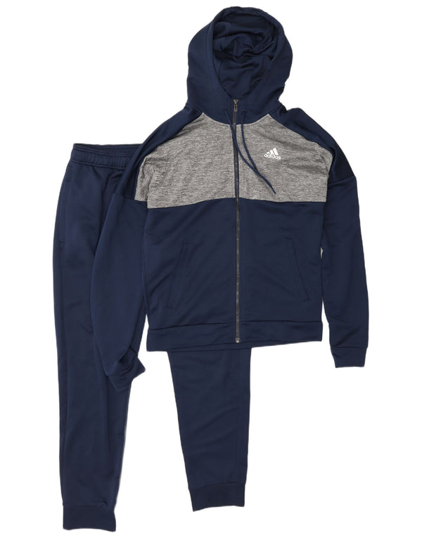 Adidas Mens Hooded Full Tracksuit UK 38/40 Médio Azul Marinho Colourblock