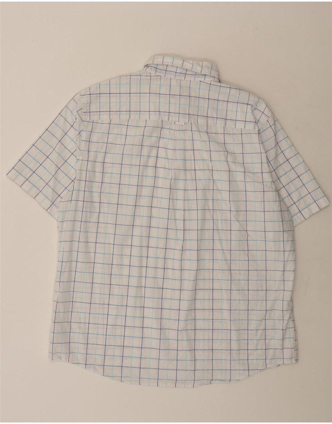 Camisa masculina de manga curta CHAPS 2XL algodão xadrez branco