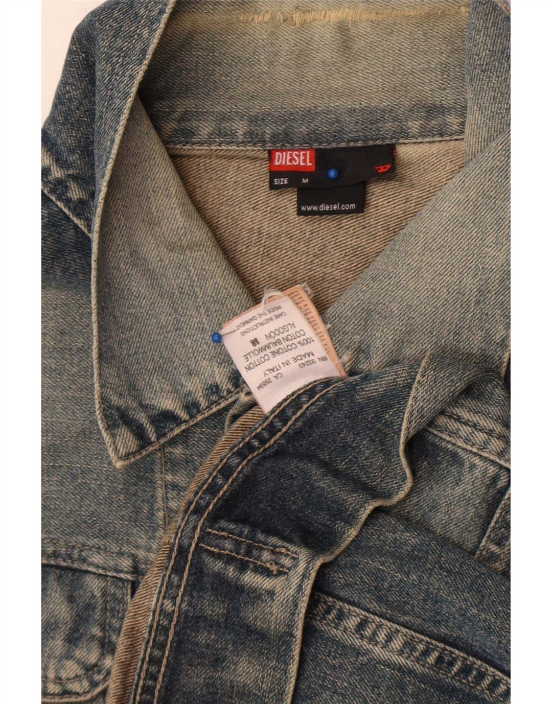Jaqueta jeans masculina Diesel UK 38 algodão azul médio