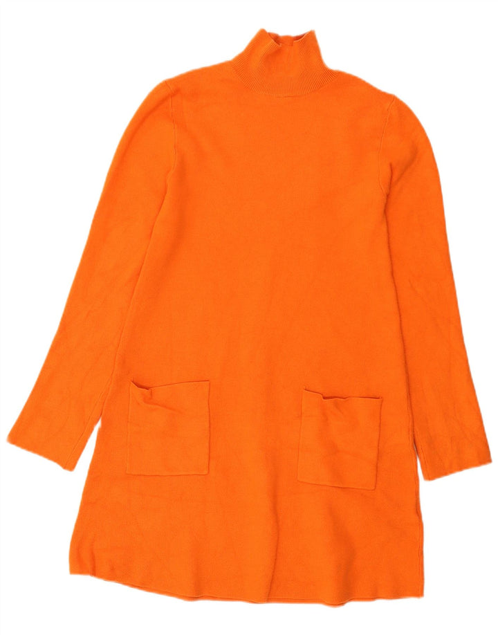 Vestido Jumper Feminino Zara Reino Unido 8 Pequeno Laranja