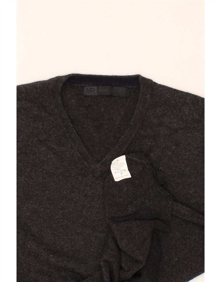 MASSIMO REBECCHI Mens V-Neck Jumper Sweater XL Grey Viscose Vintage Massimo Rebecchi and Second-Hand Massimo Rebecchi from Messina Hembry 