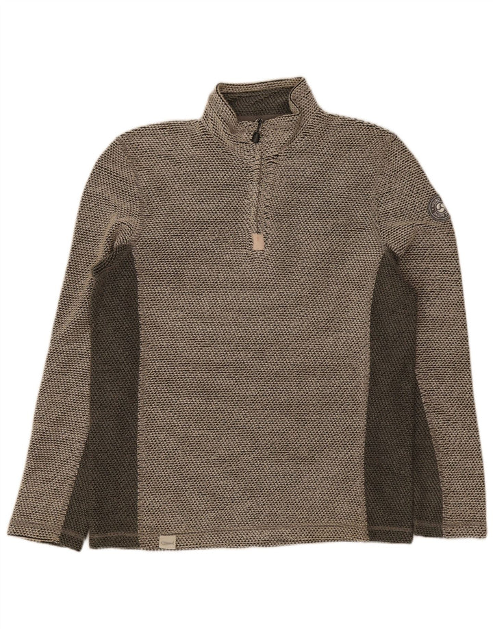 Moletom masculino Weird Fish com gola e zíper, moletom cinza médio colorblock