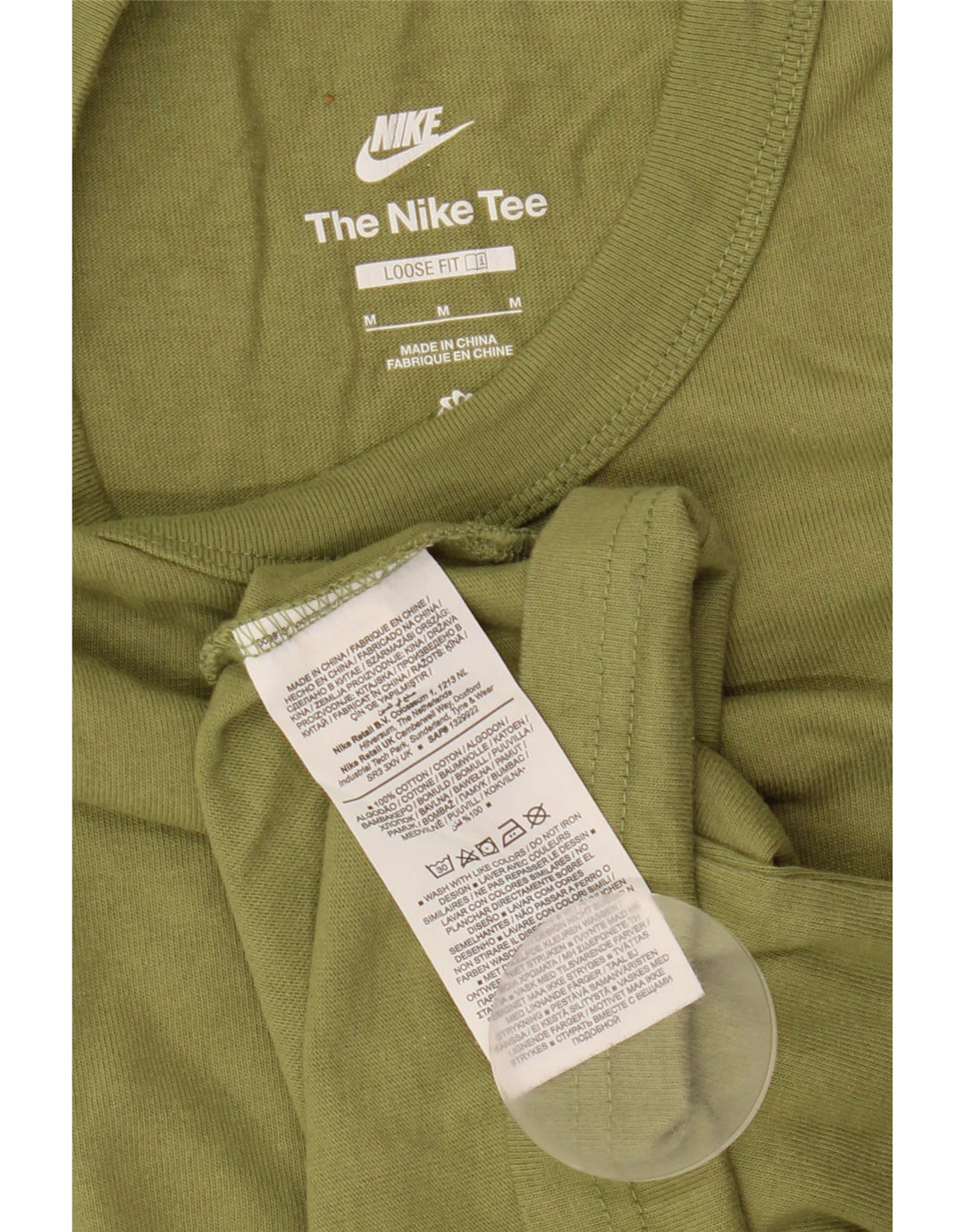Camiseta Nike Masculina Loose Fit Top Médio Algodão Cáqui