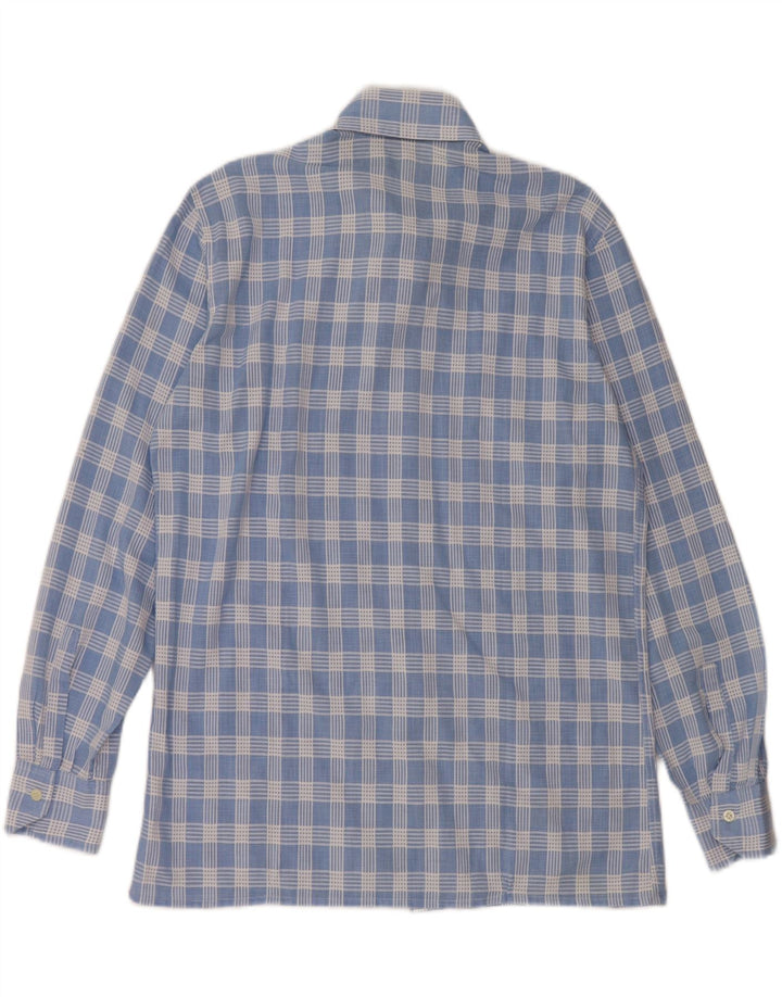 Camisa masculina CONFEZIONI DI LUSSO tamanho 41 16 grande xadrez azul