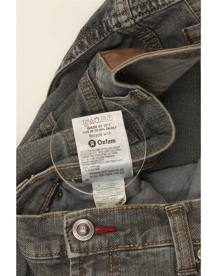 Jeans retos masculinos Marks & Spencer W34 L29 algodão cinza