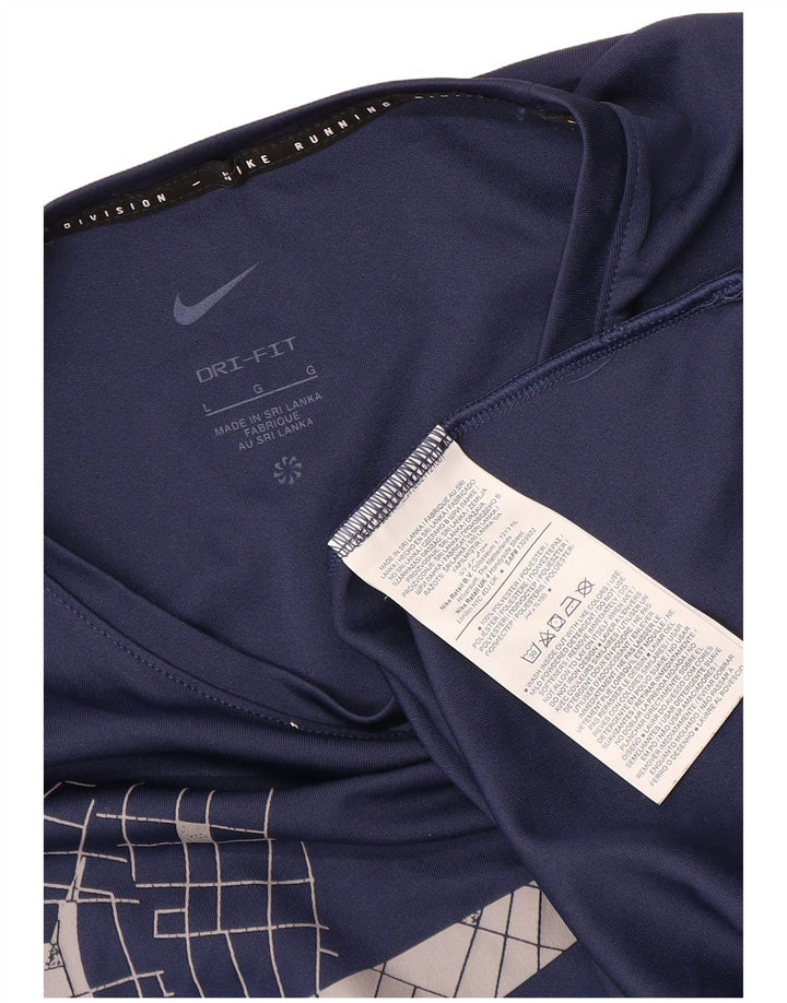 Camiseta Nike masculina gráfica grande poliéster azul marinho