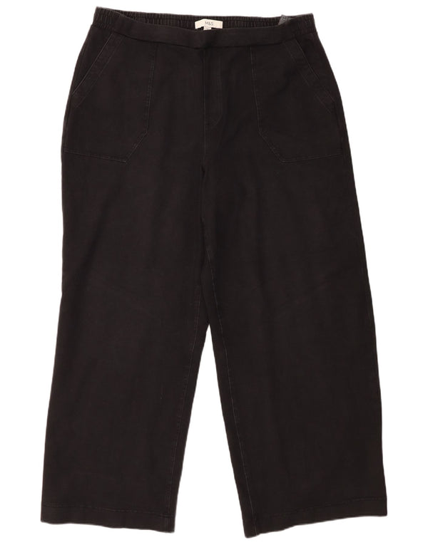 Calça Chino Feminina Marks & Spencer Solta Fit Reino Unido 18 XL W40 L28 Preta