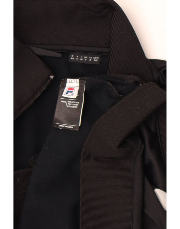 Fila Mens Tracksuit Top Jacket Pequeno Preto Colourblock Poliéster