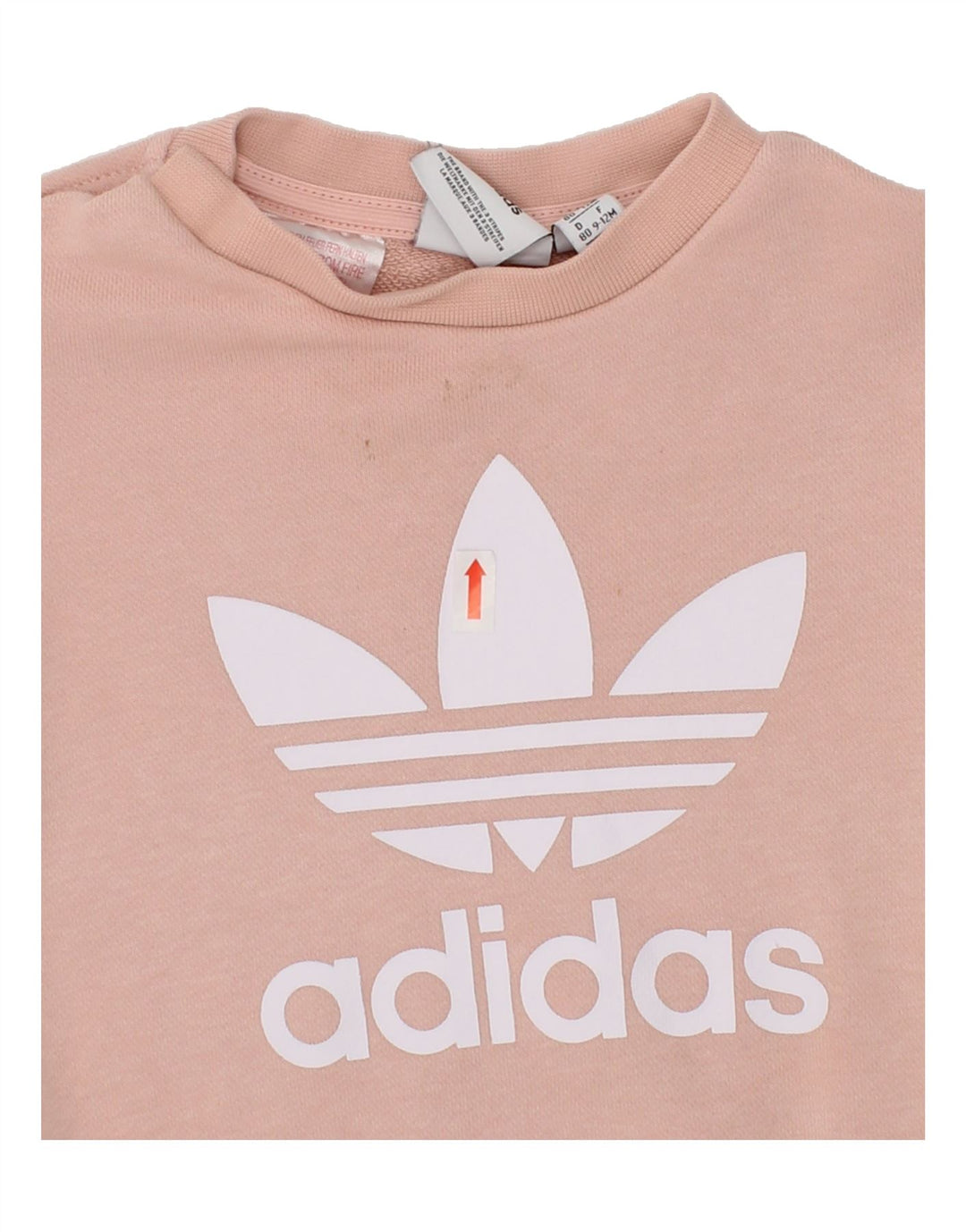 ADIDAS Baby Girls Graphic Sweatshirt Jumper 9-12 Months Pink Cotton Vintage Adidas and Second-Hand Adidas from Messina Hembry 