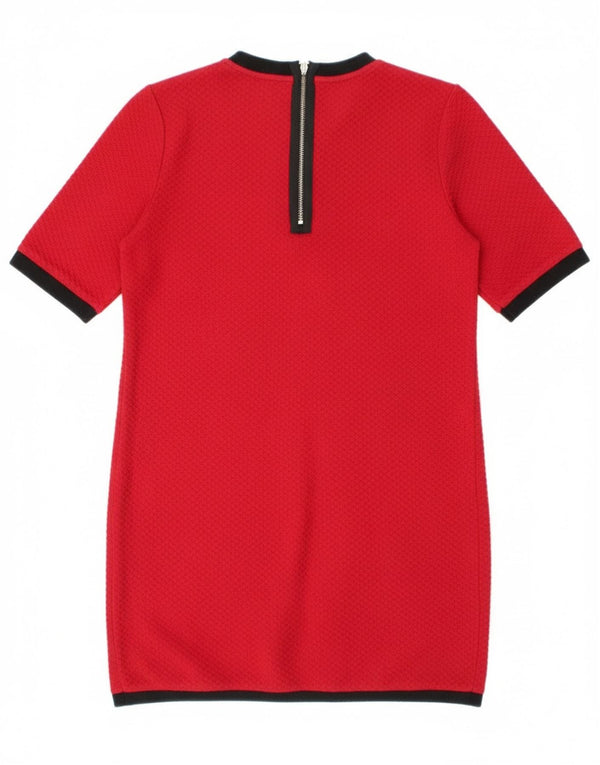 Vestido jumper feminino Zara com mangas curtas UK 6 XS vermelho