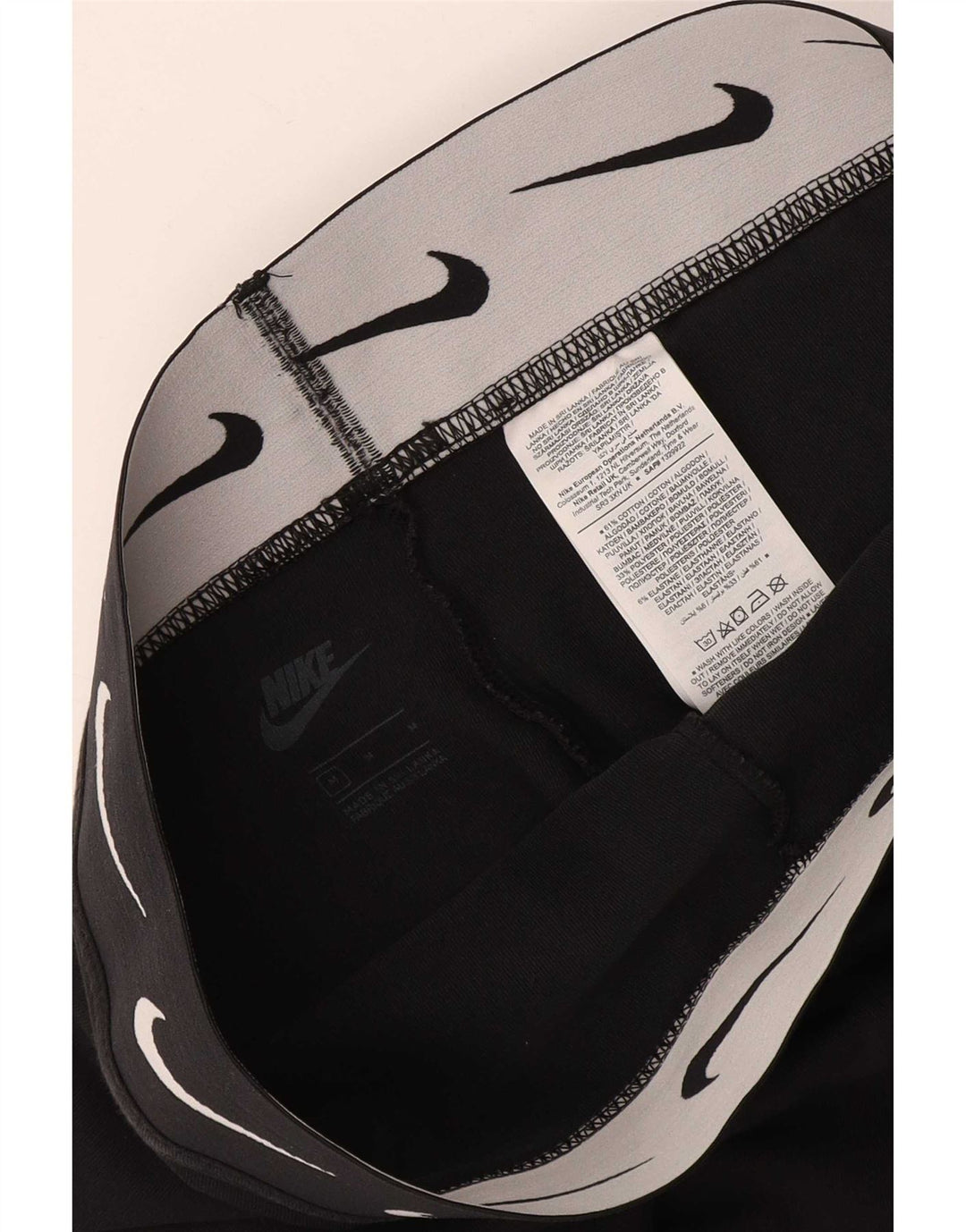 Leggings Nike Femininas Graphic Crop UK 12 Médio Algodão Preto