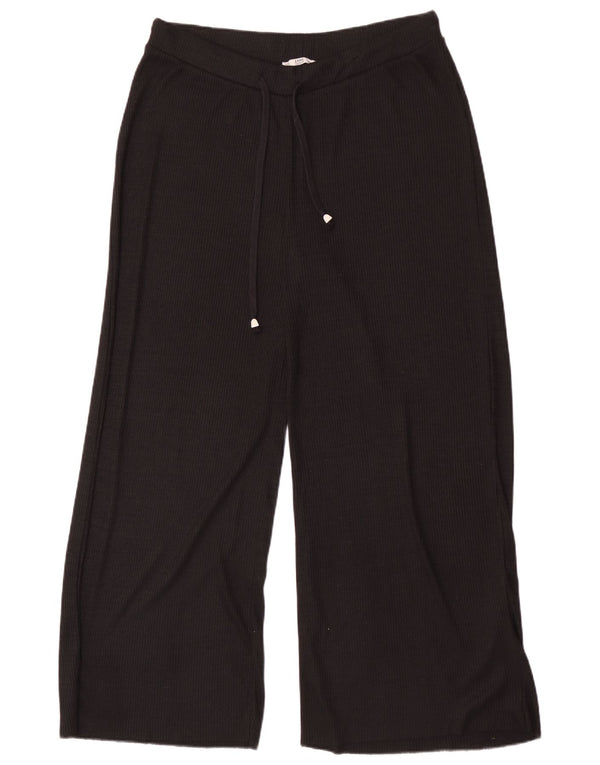 Zara Calça feminina de treino com perna larga UK 18 XL preta