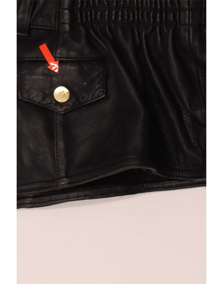 Jaqueta de couro feminina vintage para motociclista EU 40 médio preto