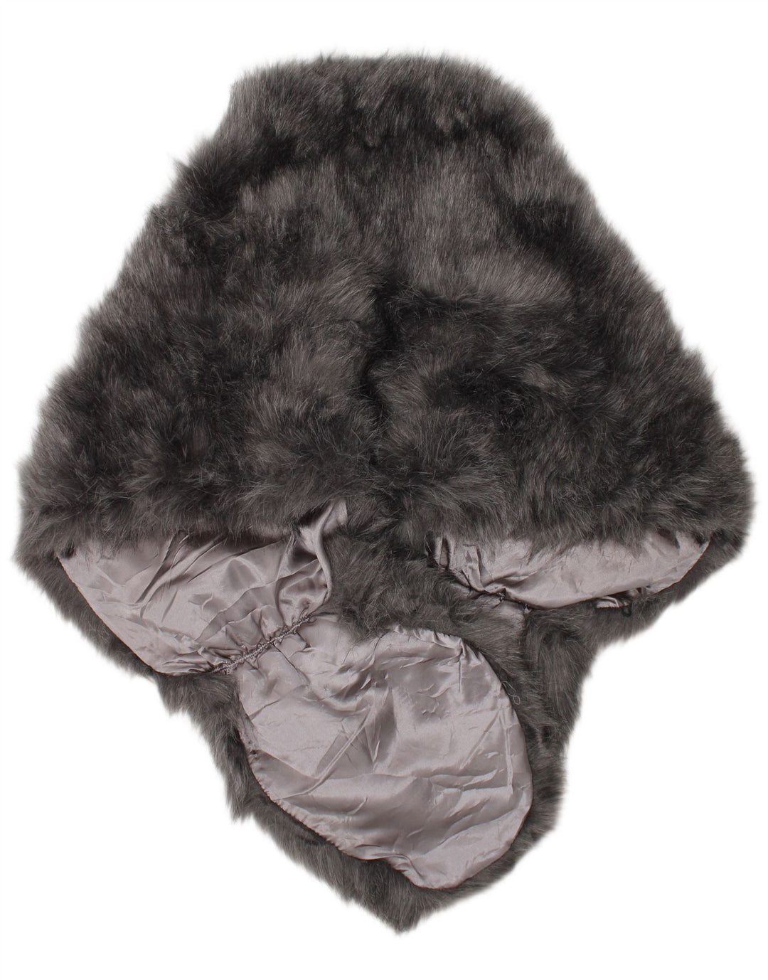 Cachecol feminino vintage de pele sintética tamanho único cinza clássico