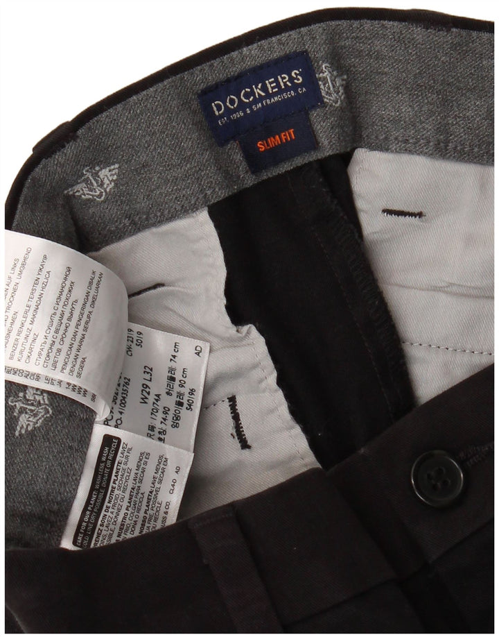 DOCKERS Calça masculina slim fit Chino W29 L29 algodão preto