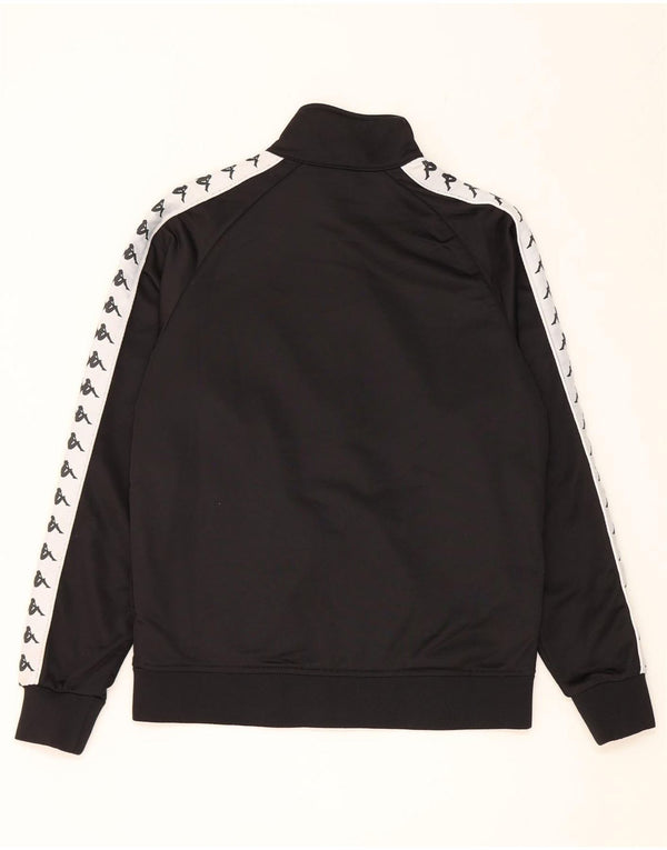 Kappa Mens Graphic Tracksuit Top Jaqueta Médio Preto Colourblock Poliéster