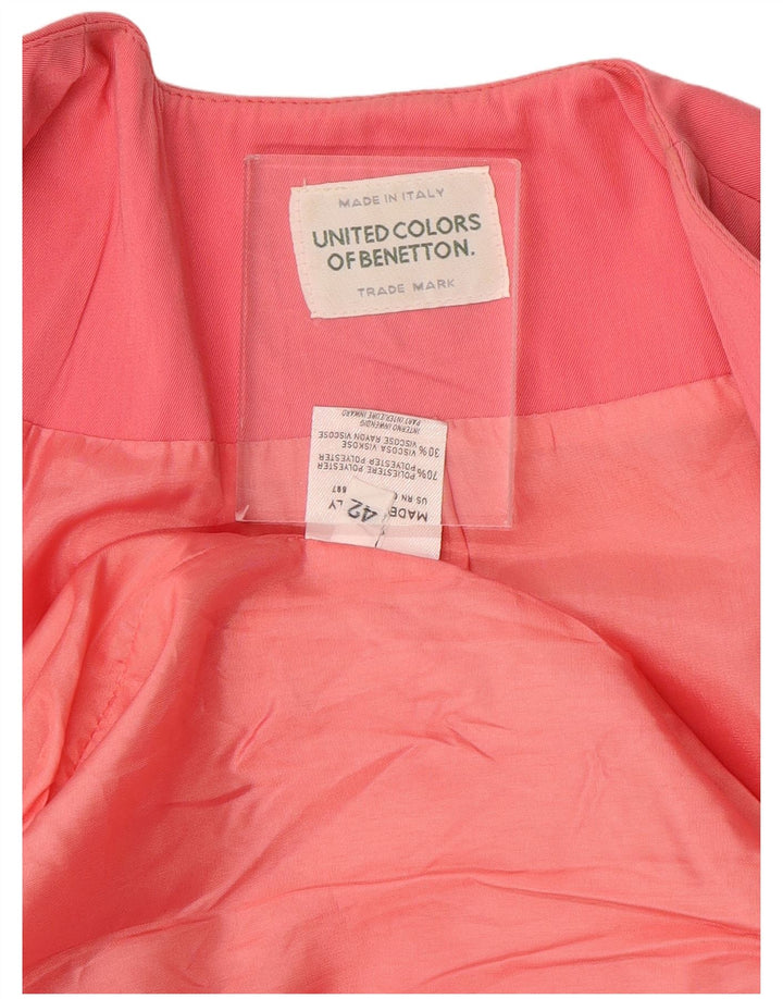 Jaqueta blazer feminina de 1 botão BENETTON IT 42 poliéster rosa médio