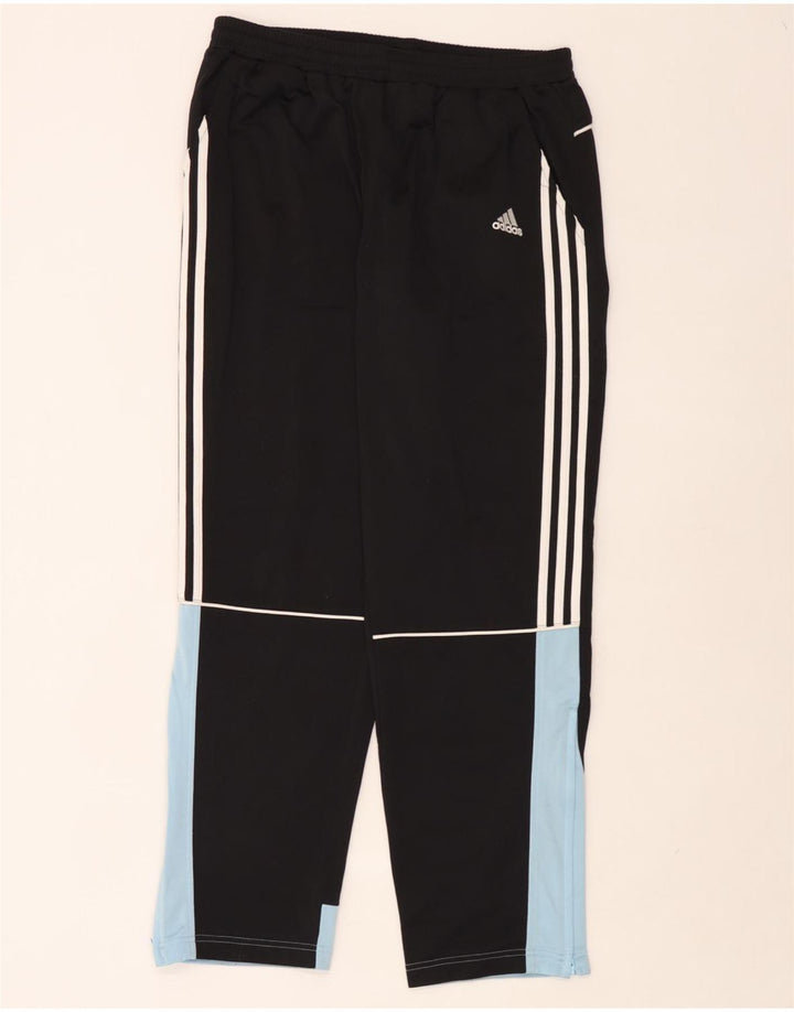 Calça de treino masculina Adidas UK 40/42 médio preto colorblock poliéster