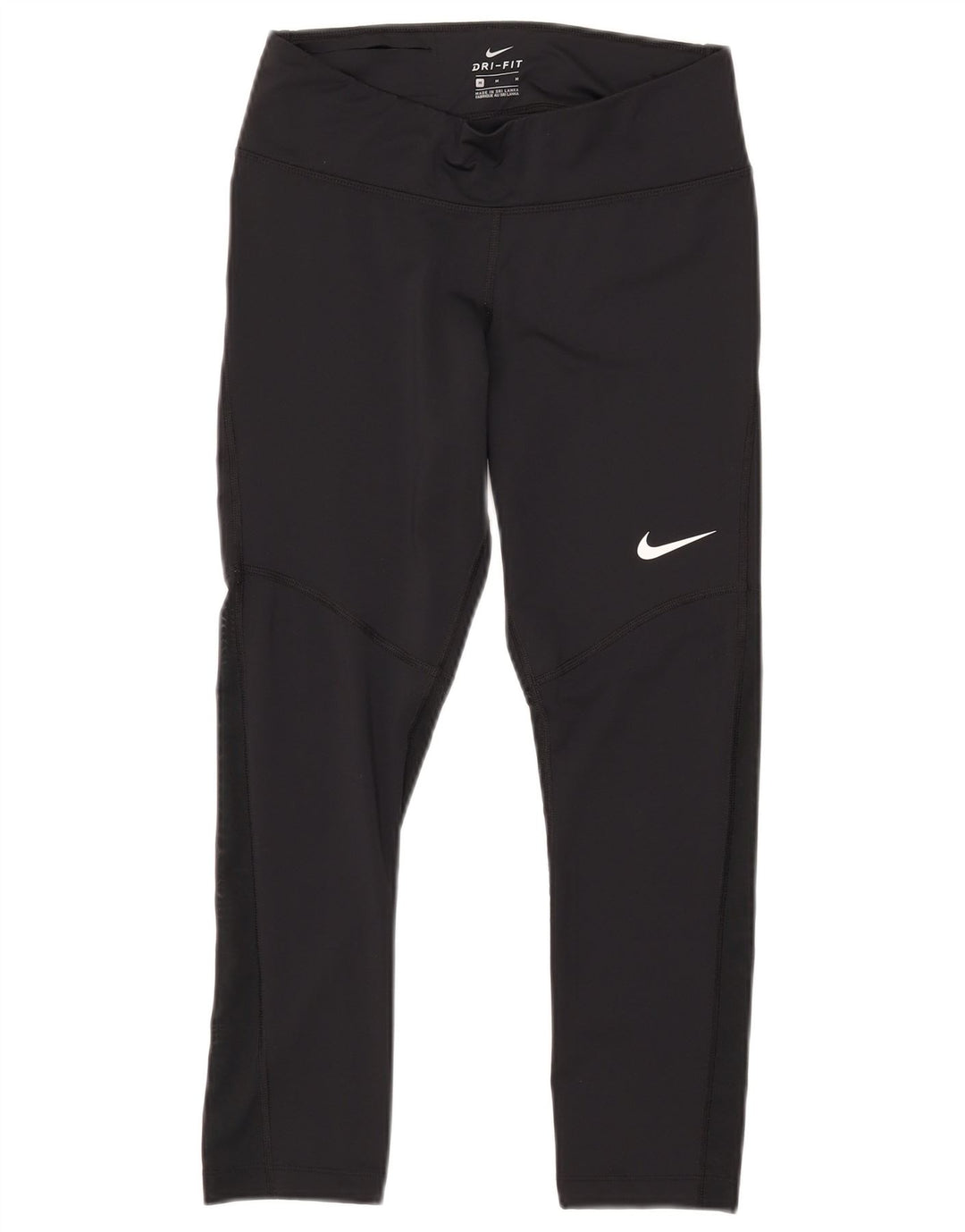 Leggings Nike Dri Fit Femininas UK 12 Médio Preto Poliéster