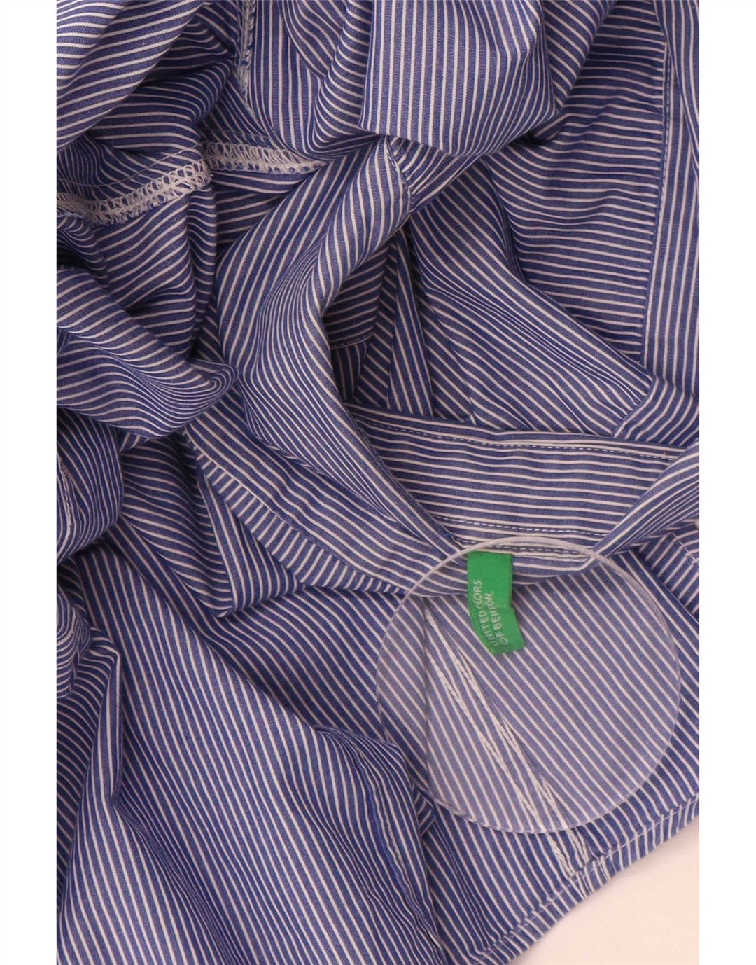Camisa masculina Benetton listrada azul média