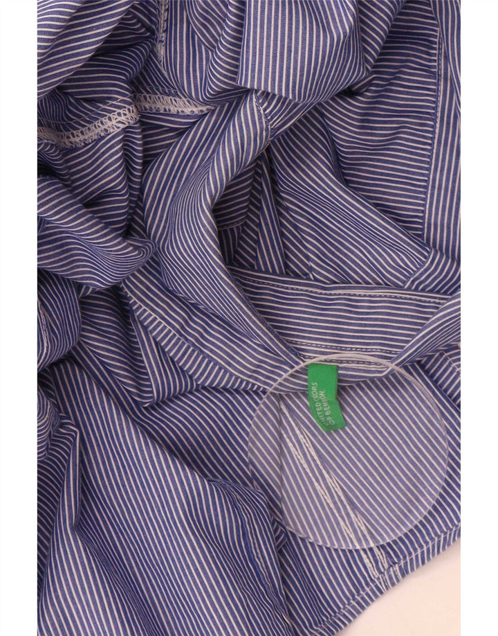 Camisa masculina Benetton listrada azul média