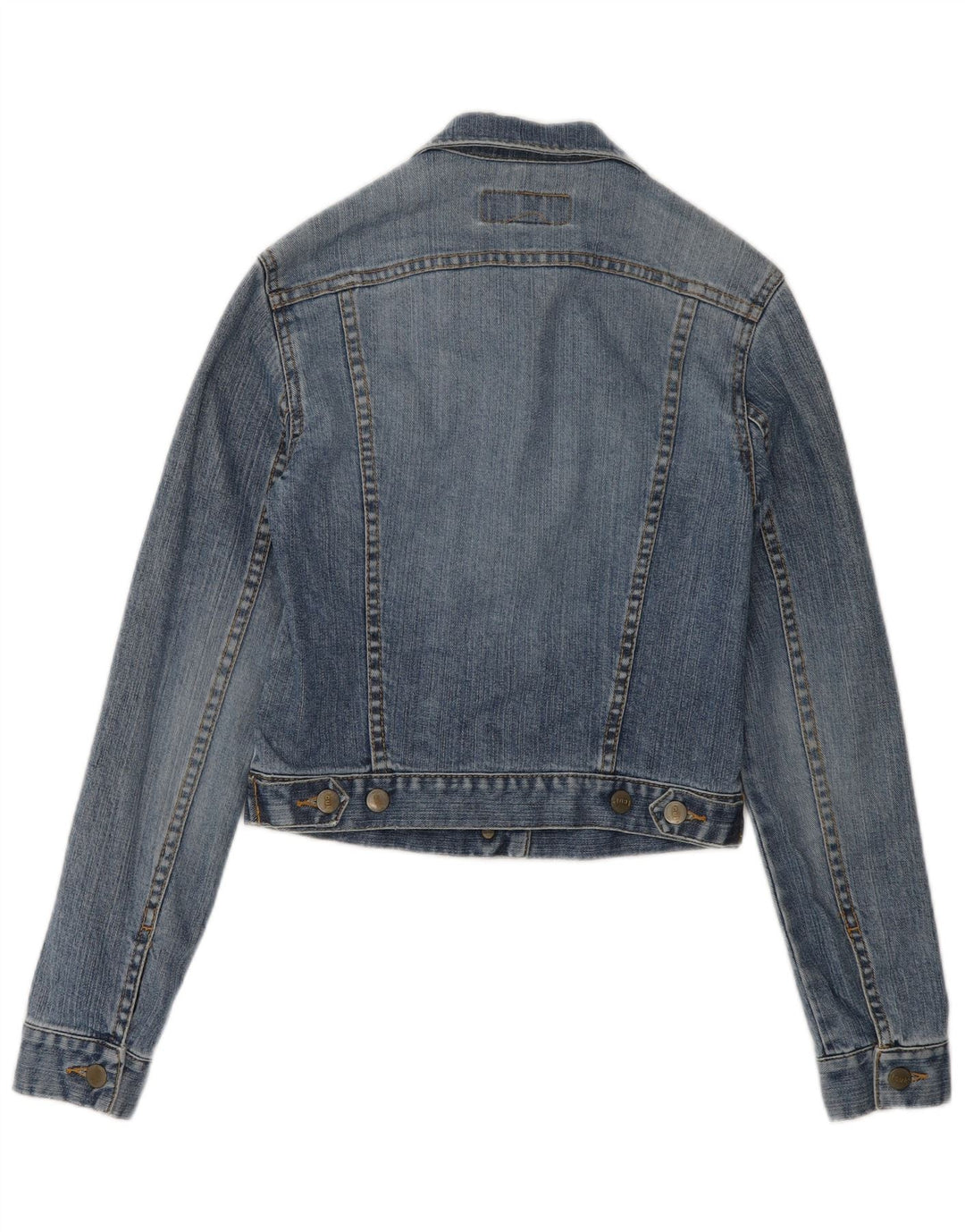 Jaqueta jeans feminina regular Fcuk Reino Unido 10 algodão azul pequeno