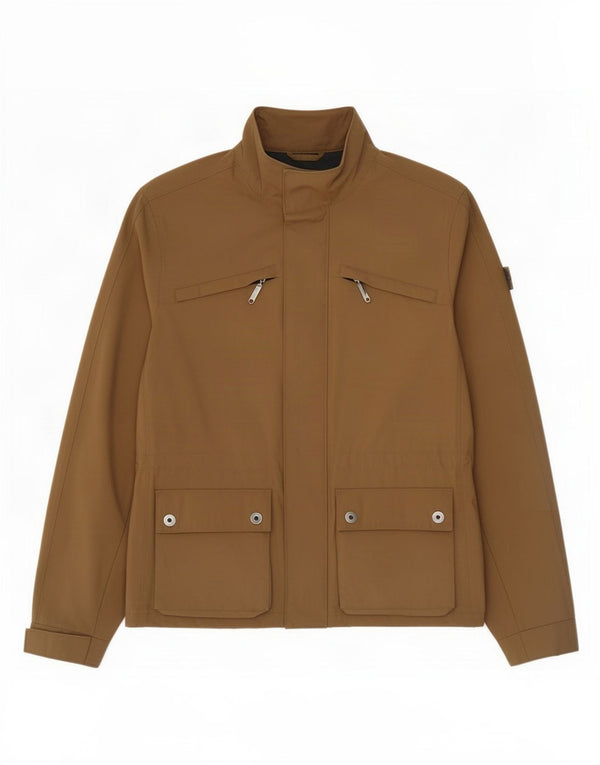 Jaqueta utilitária masculina vintage UK 38 poliamida marrom médio