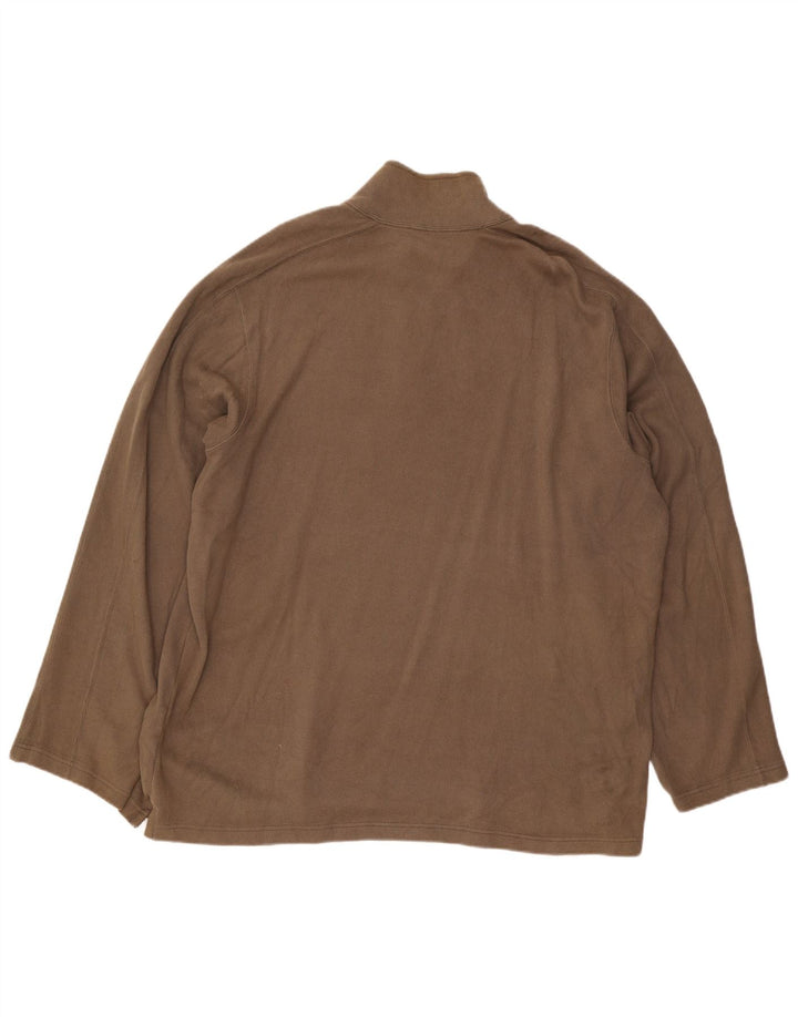 Suéter masculino Eddie Bauer com zíper e gola 2XL algodão marrom