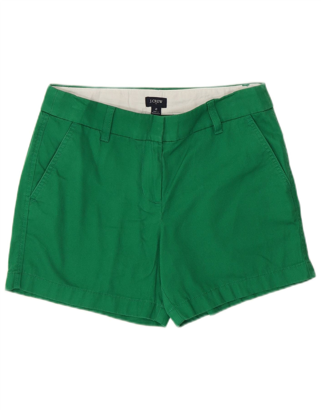 J. CREW Shorts Chino Feminino US 2 XS W28 Algodão Verde