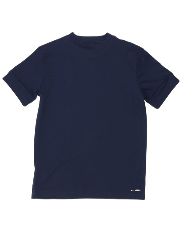 Camiseta Adidas Boys Aeroready Graphic Top 11-12 Anos Azul Marinho Poliéster