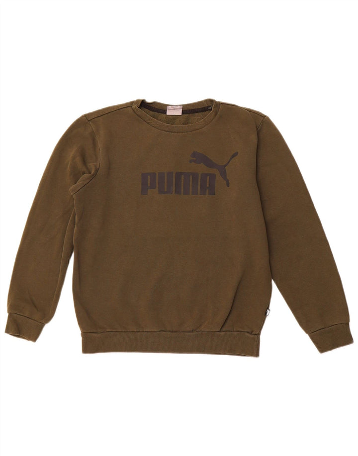PUMA Mens Graphic Moletom Jumper XS Algodão Cáqui