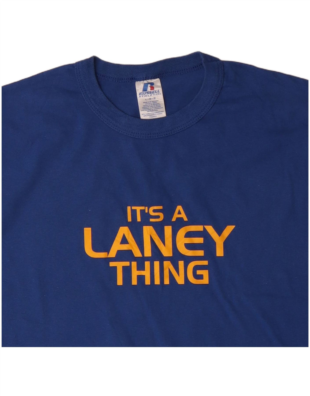 Camiseta gráfica masculina RUSSELL ATLÉTICO grande algodão azul